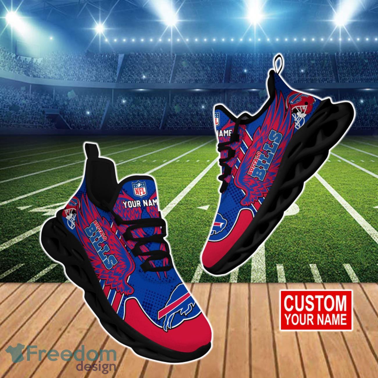 Buffalo Bills NFL Custom Name Max Soul Shoes For Fans Product Photo 1