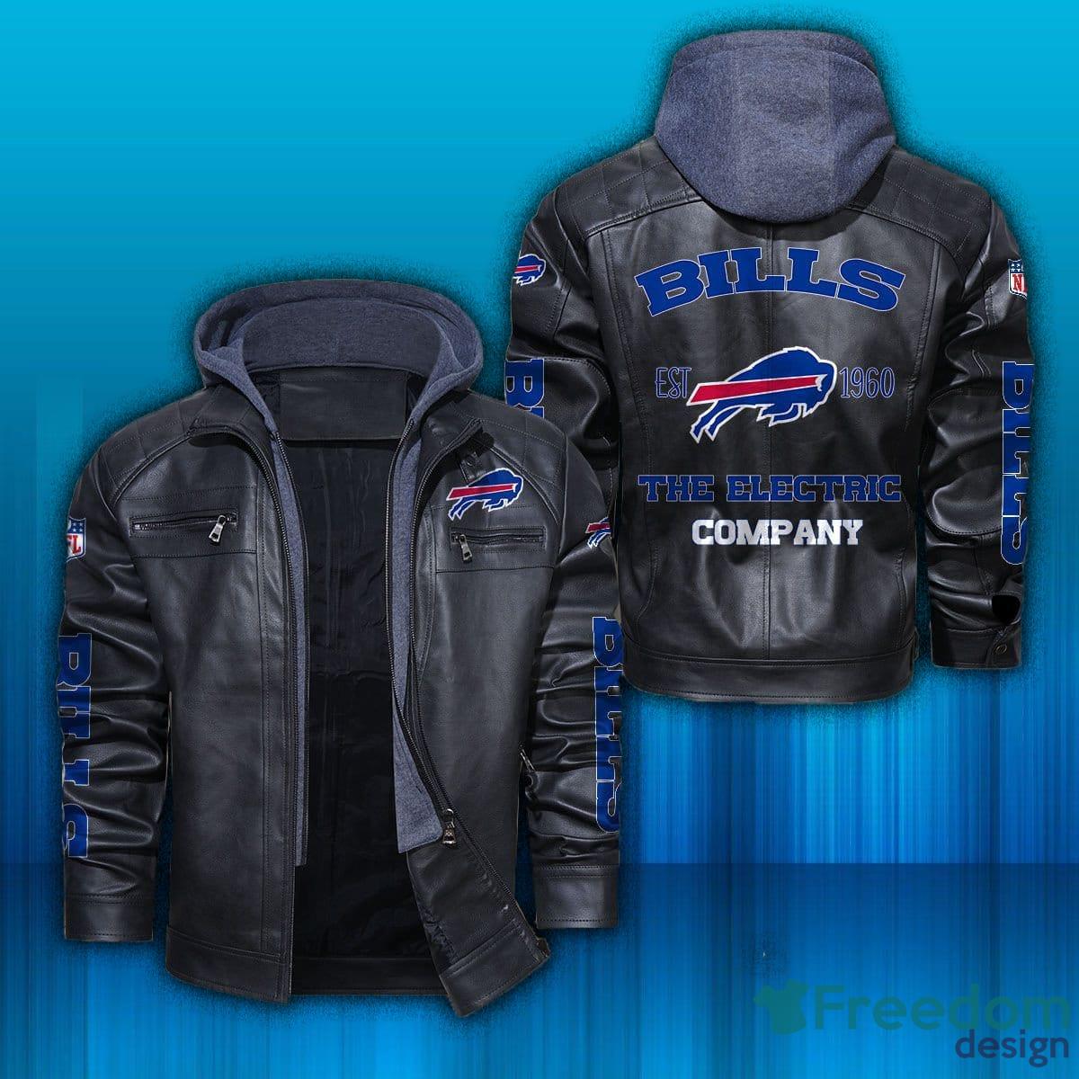 Vintage NFL Buffalo Bills Black Leather Jacket