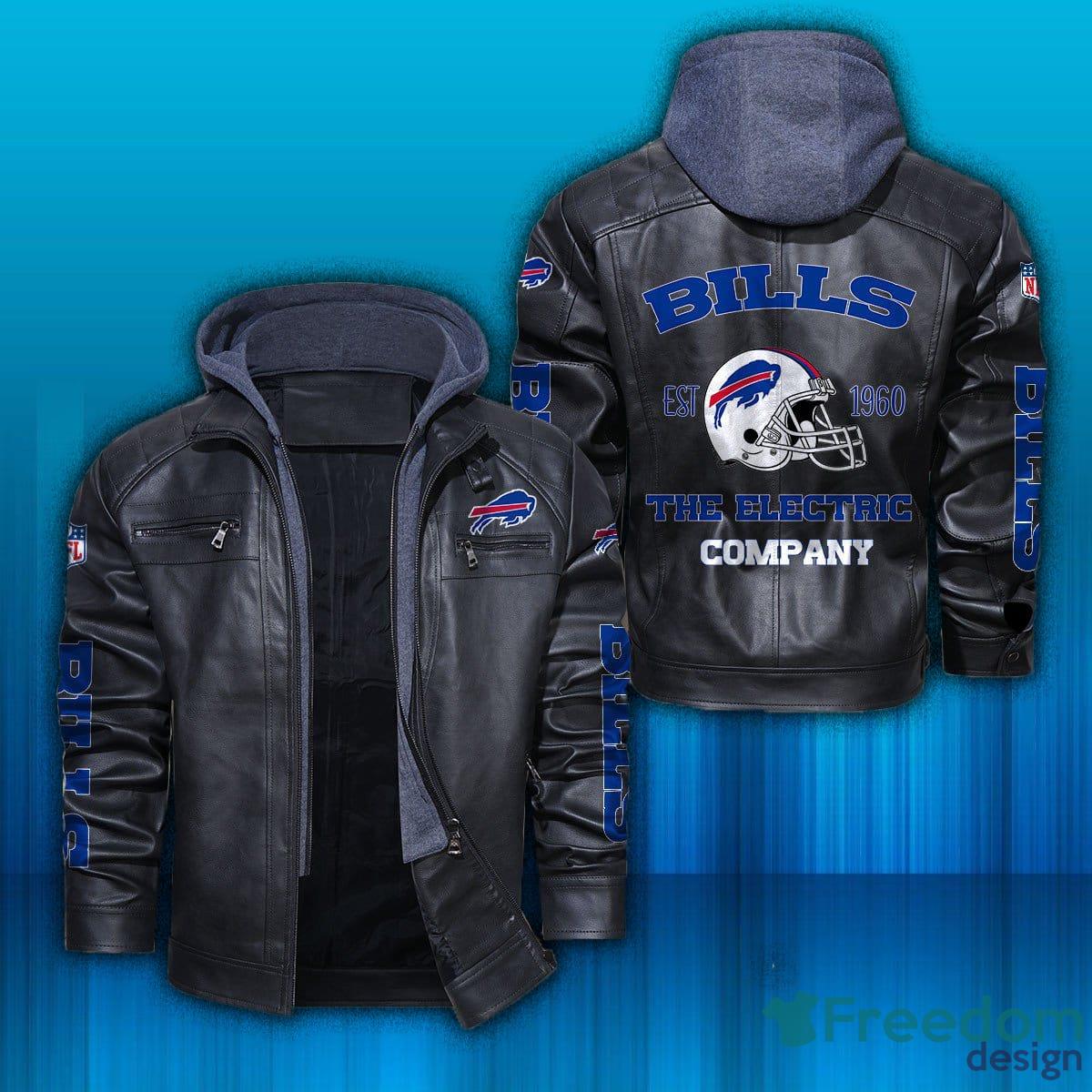 Buffalo Bills NFL Logo Vintage Leather Jacket For Men And Women