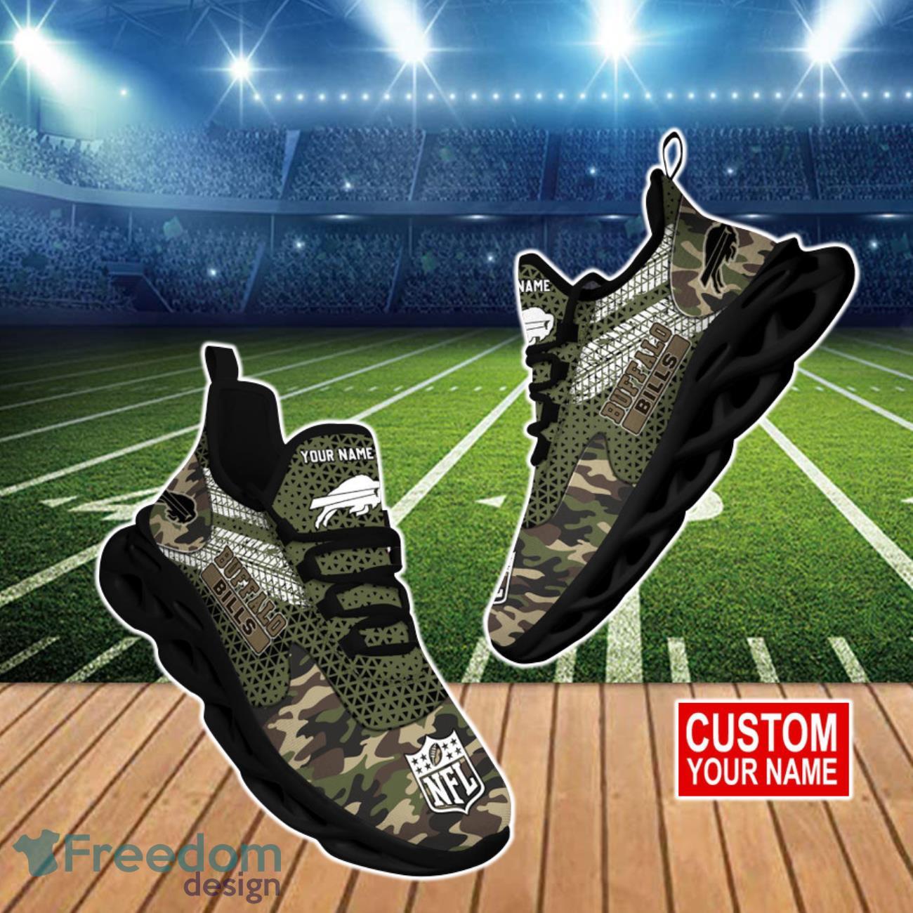 Personalize NFL Buffalo Bills Camo Max Soul Sneakers Sport Shoes