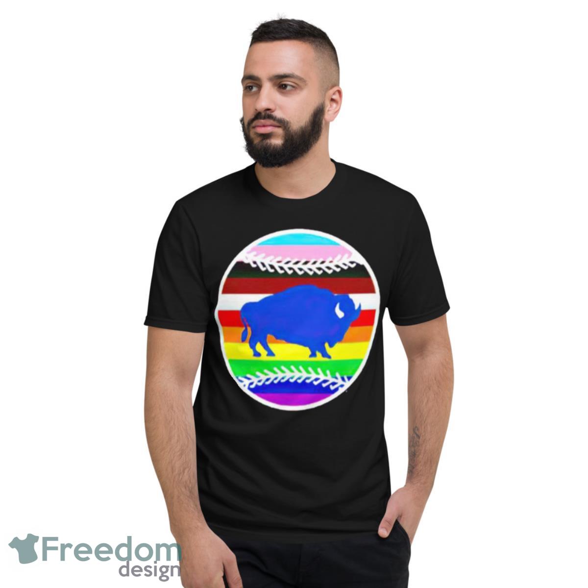 Buffalo Bisons Logo Pride LGBT Shirt - Short Sleeve T-Shirt