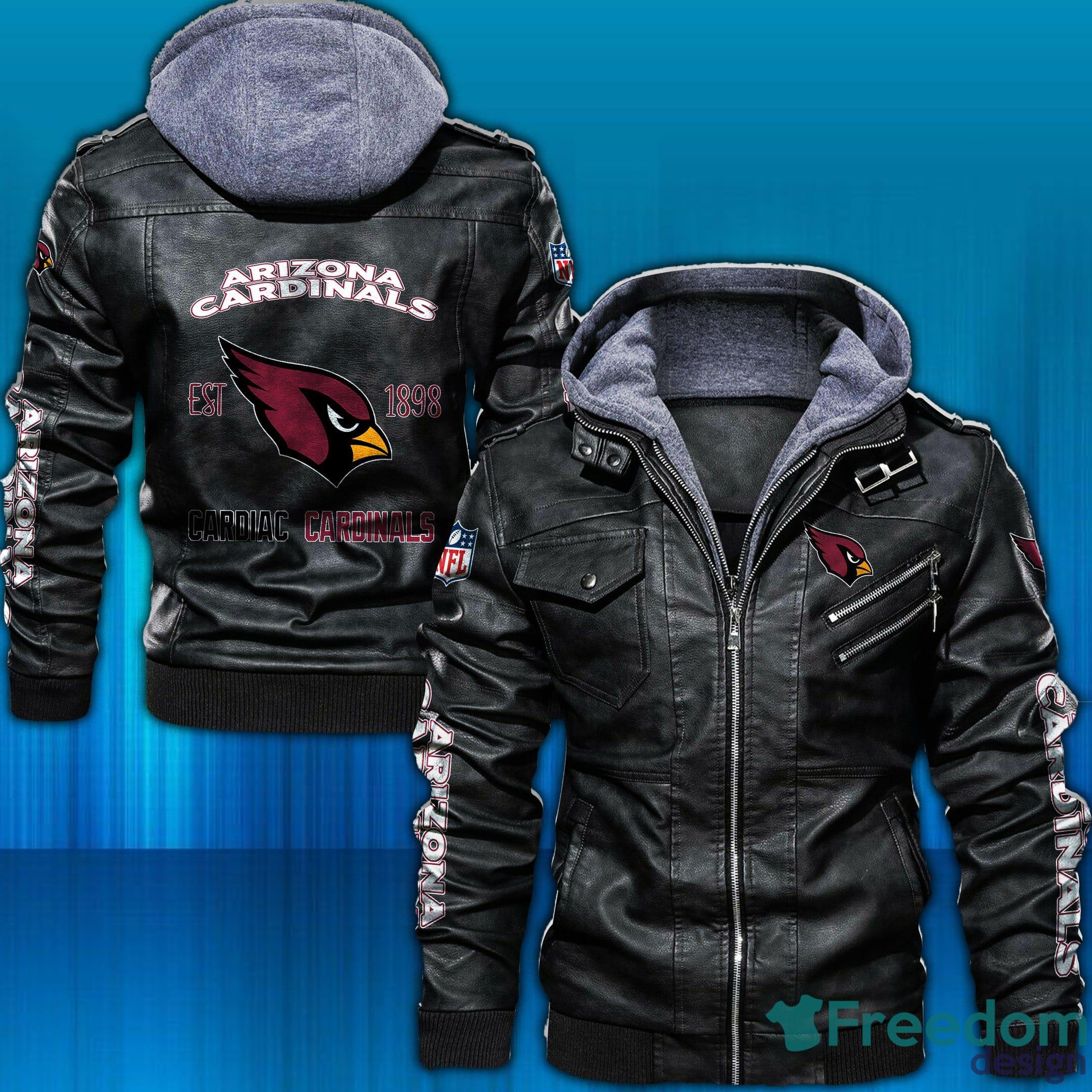 Bundesliga Arizona Cardinals Logo Brown Black Leather Jacket