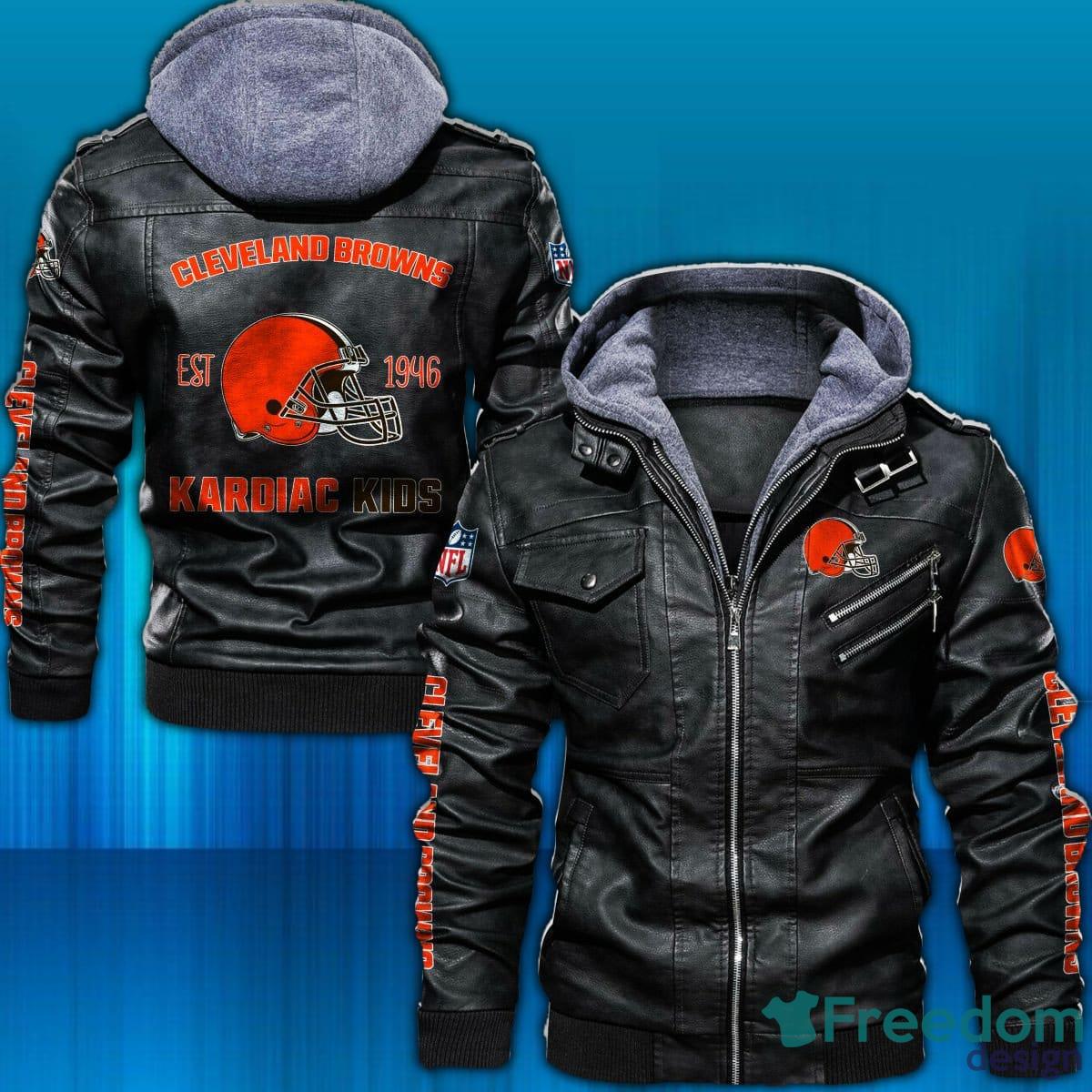 NFL Football Dallas Cowboys Logo Leather Jacket Black And Brown Custom Name  - Freedomdesign