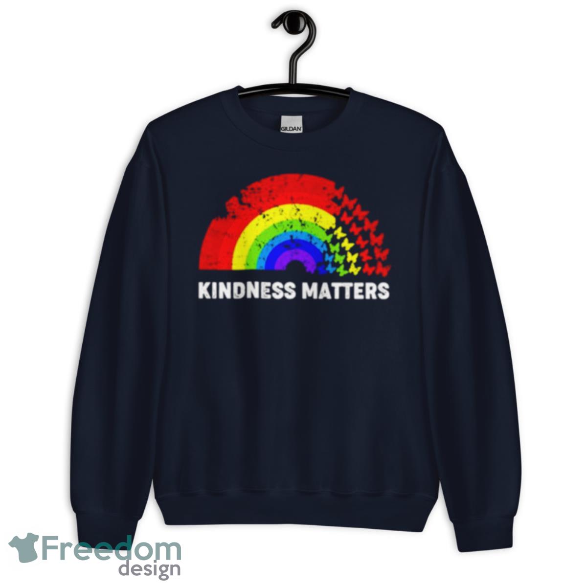 Butterfly Kindness Matters LGBT Shirt - Unisex Crewneck Sweatshirt-1