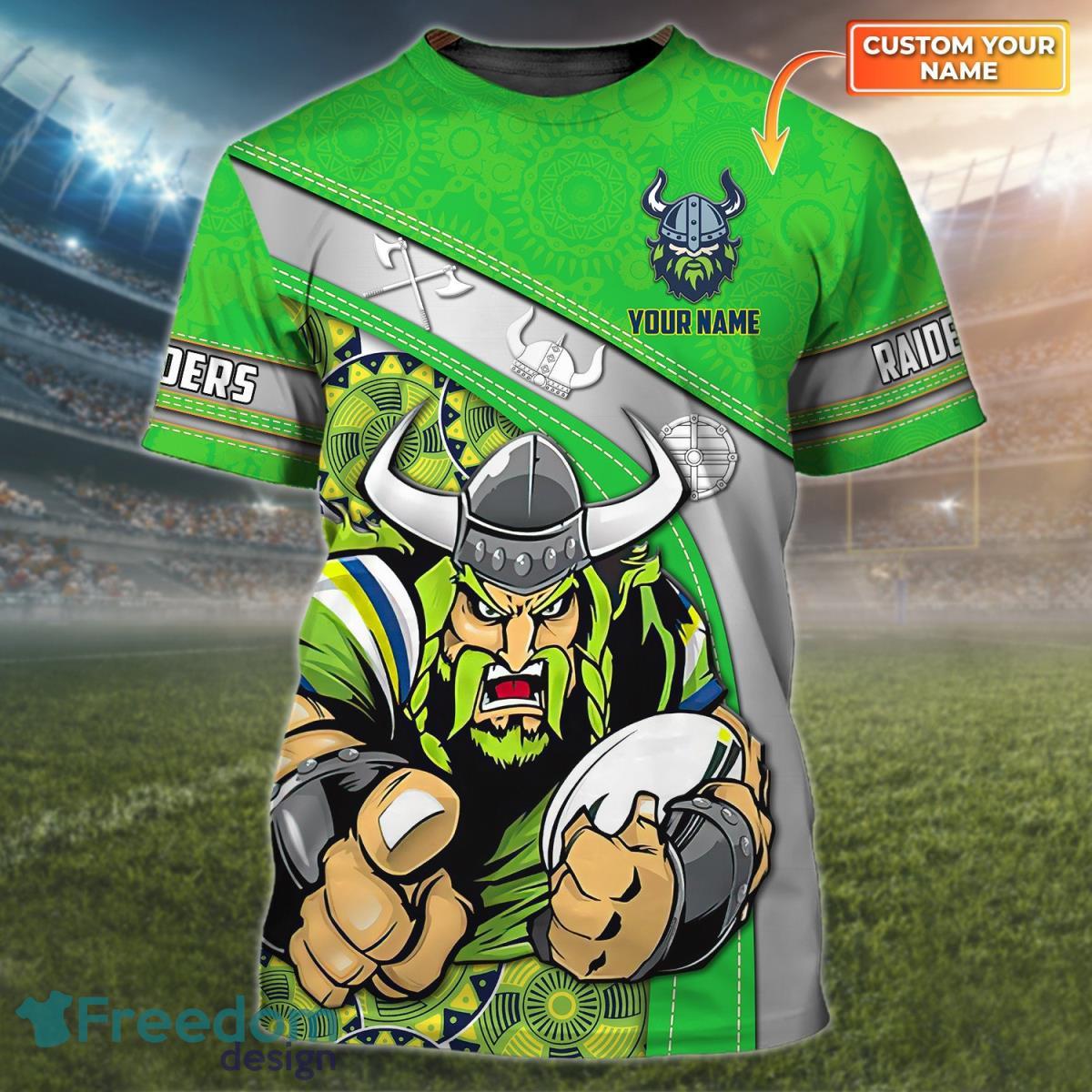 Canberra Raiders Personalized Name 3D Tshirt Gift For Nrl Fan Product Photo 1