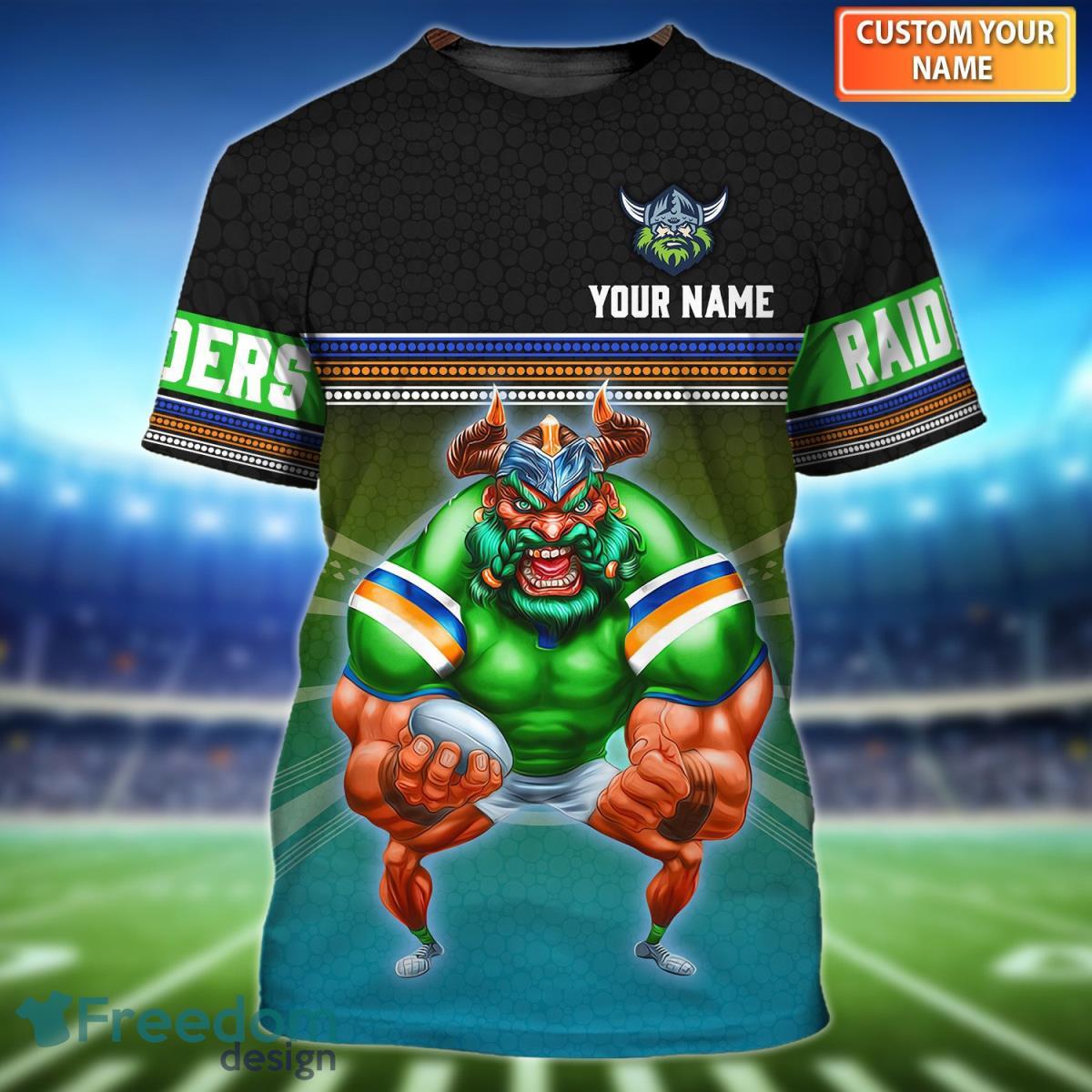Canberra Raiders The Green Machine NRL Personalized Name 3D Tshirt Product Photo 1