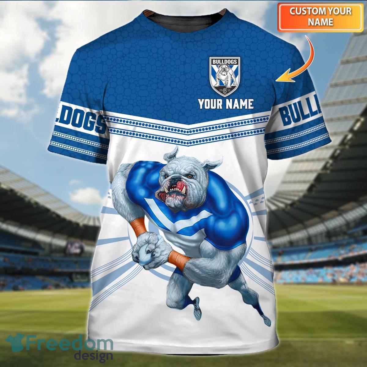 Canterbury-Bankstown Bulldogs NRL Personalized Name 3D Tshirt Product Photo 1