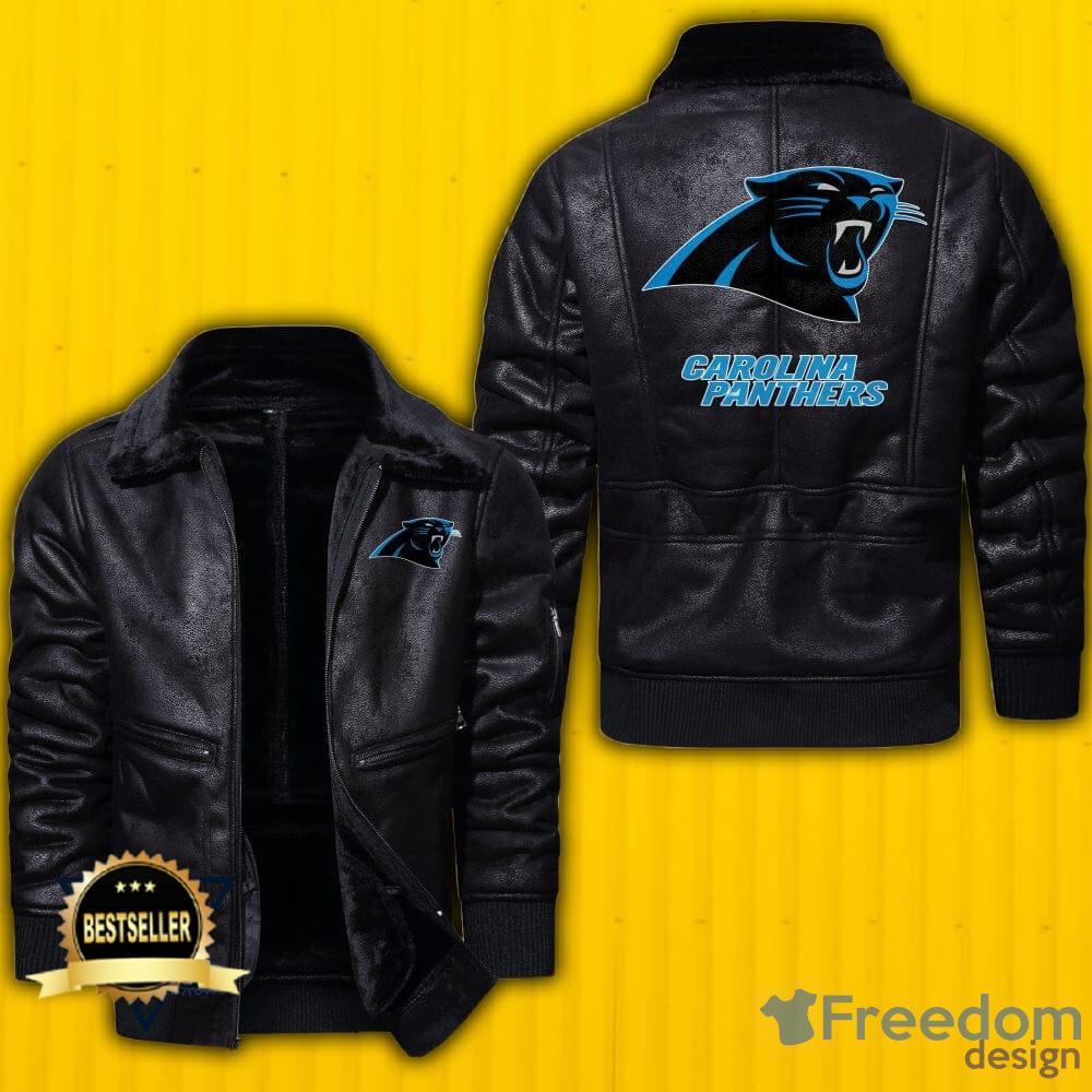 Carolina Panthers Logo NFL Leather Jacket For Men And Women