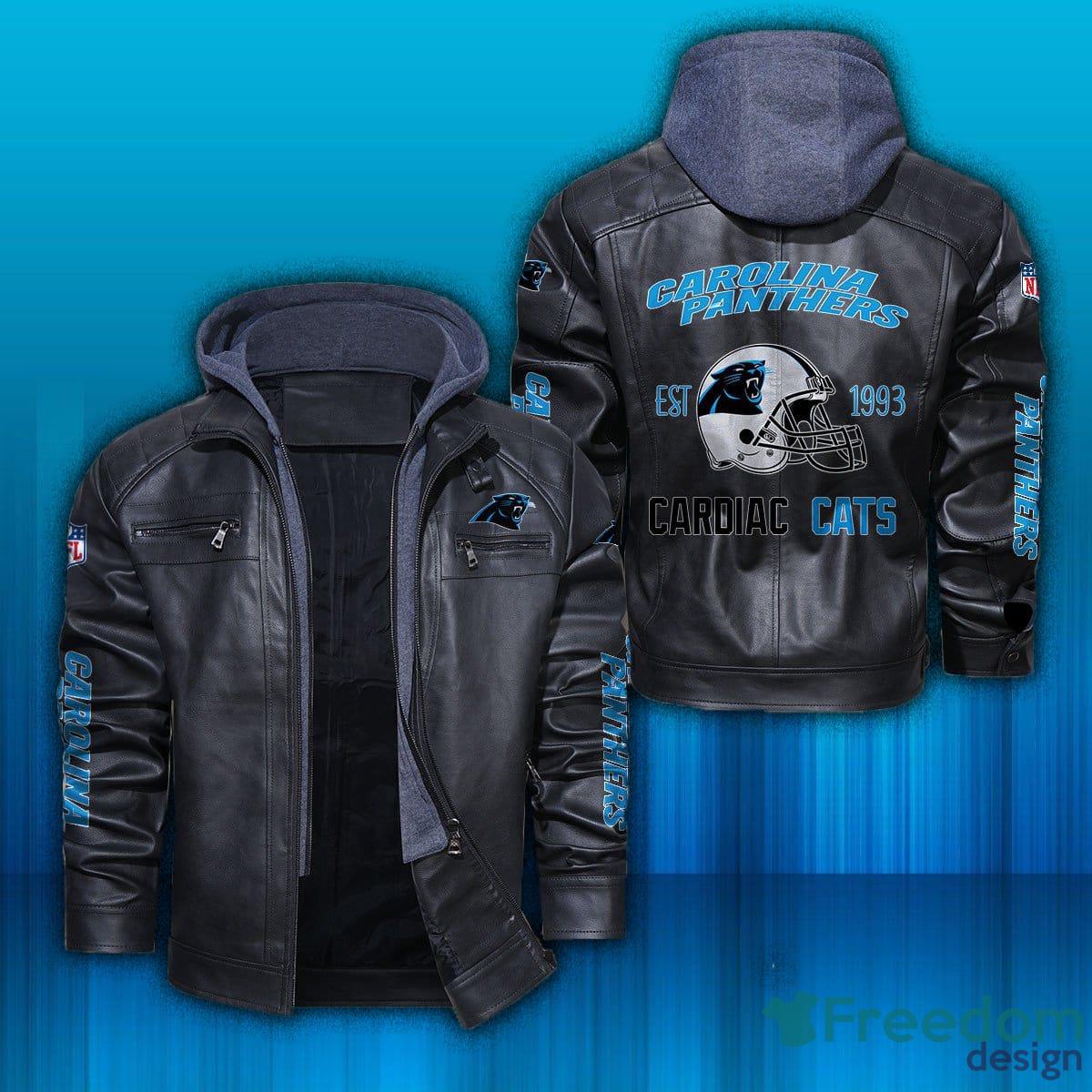 NFL Carolina Panthers Leather Jacket for motorcycle fans