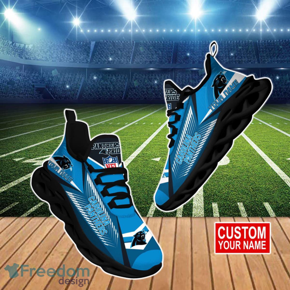 Carolina Panthers NFL Max Soul Shoes Custom Name Product Photo 1