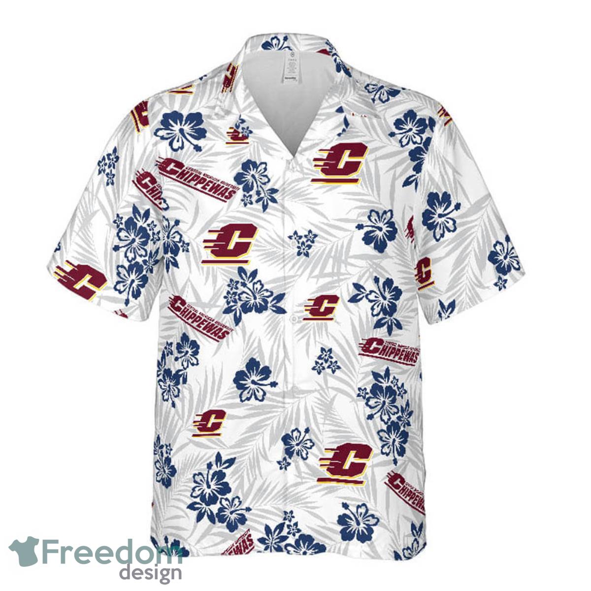 Central Michigan Chippewas Football Floral Hawaiian Shirt For Men And Women Product Photo 2