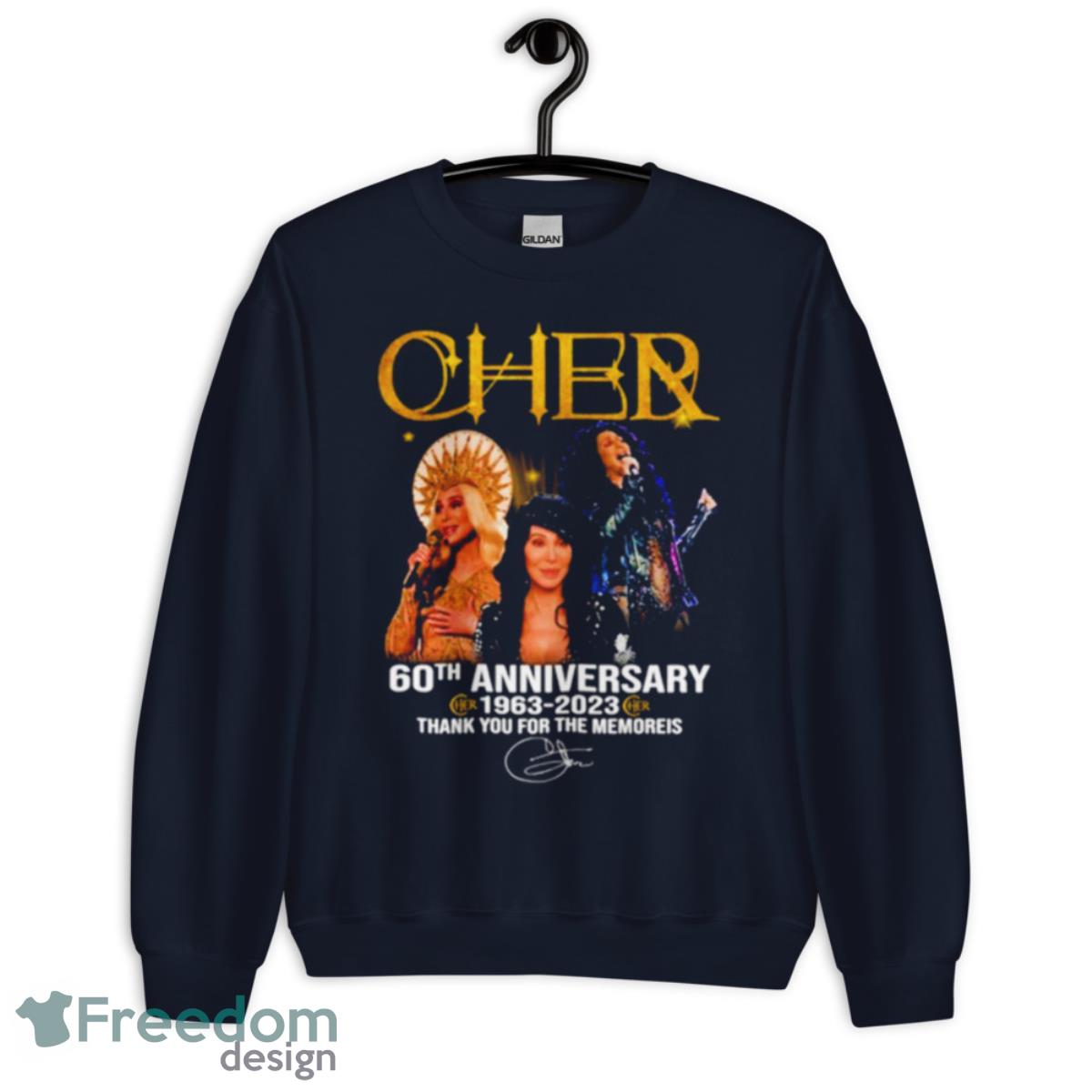 Cher 60th Anniversary 1963 – 2023 Thank You For The Memories Shirt - Unisex Crewneck Sweatshirt-1