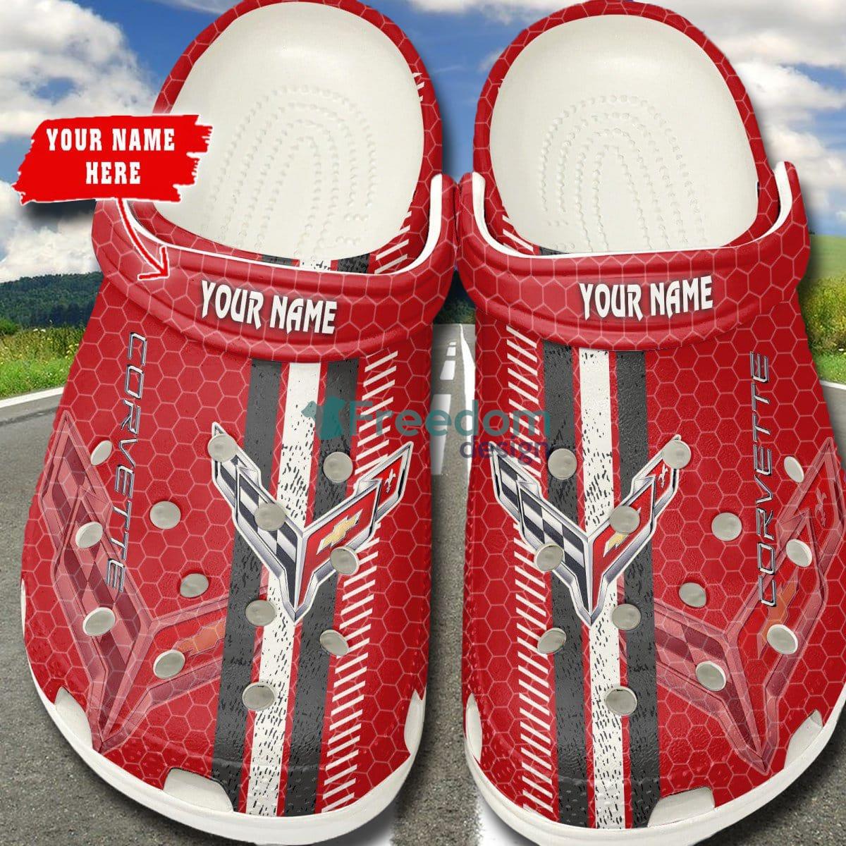 Chevrolet Corvette W Car And Motorcycles Logo Clog Shoes Custom Name - Chevrolet Corvette _1