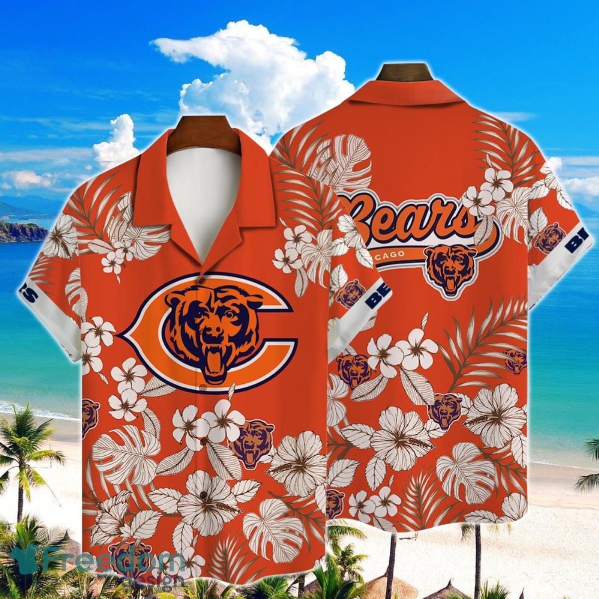 NFL Chicago Bears Hibiscus Flower 3D Hawaiian Shirt For Fans Gift