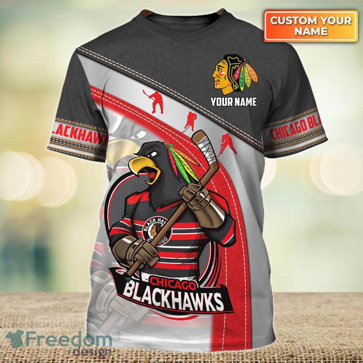 Chicago Blackhawks Personalized Name 3D Tshirt Product Photo 1