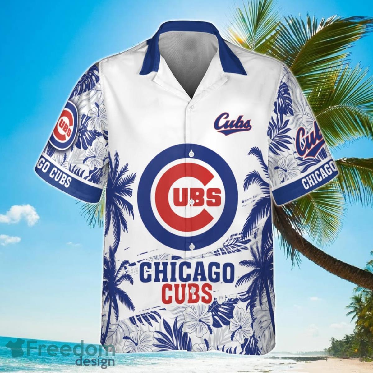 Chicago Cubs MLB Flower Pattern Summer 3D Hawaiian Shirt Personalized Product Photo 2