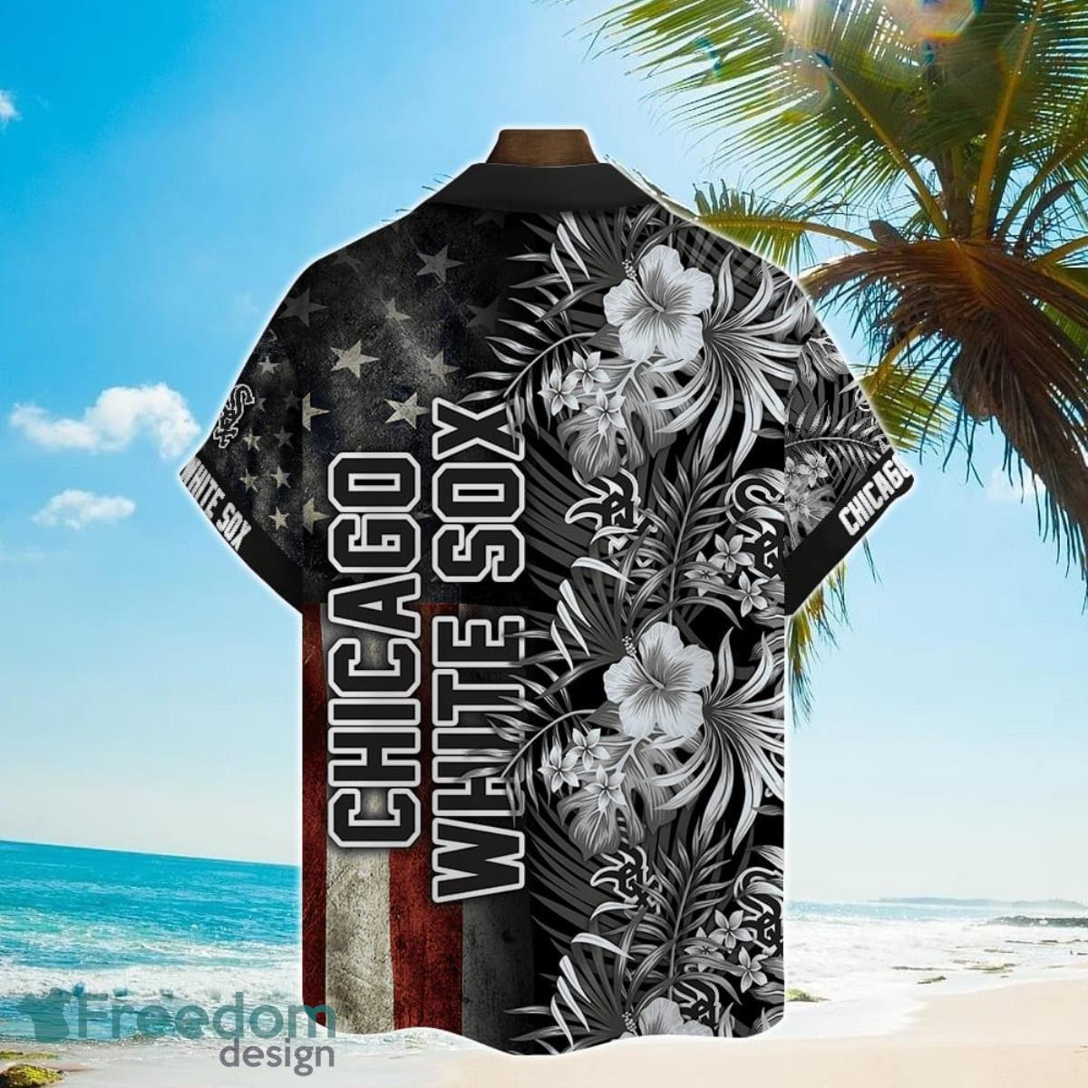 Chicago White Sox Major League Baseball 2023 AOP Tropical Hibiscus Hawaiian Shirt Product Photo 2