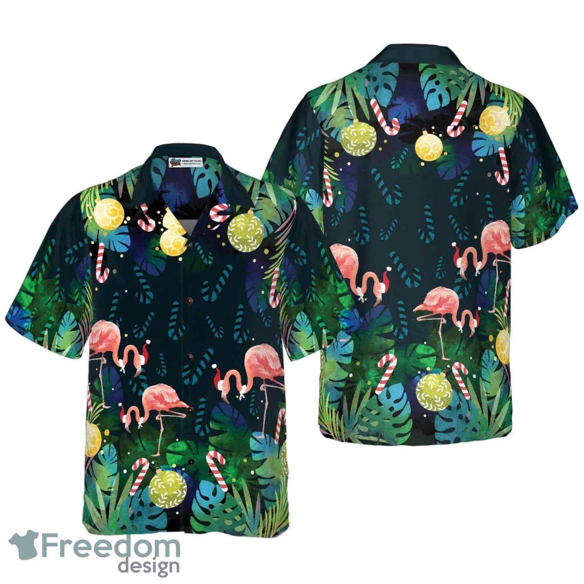 Christmas Flamingo Tropical Hawaiian Shirt Fashionable Gift For Men And Women Product Photo 1