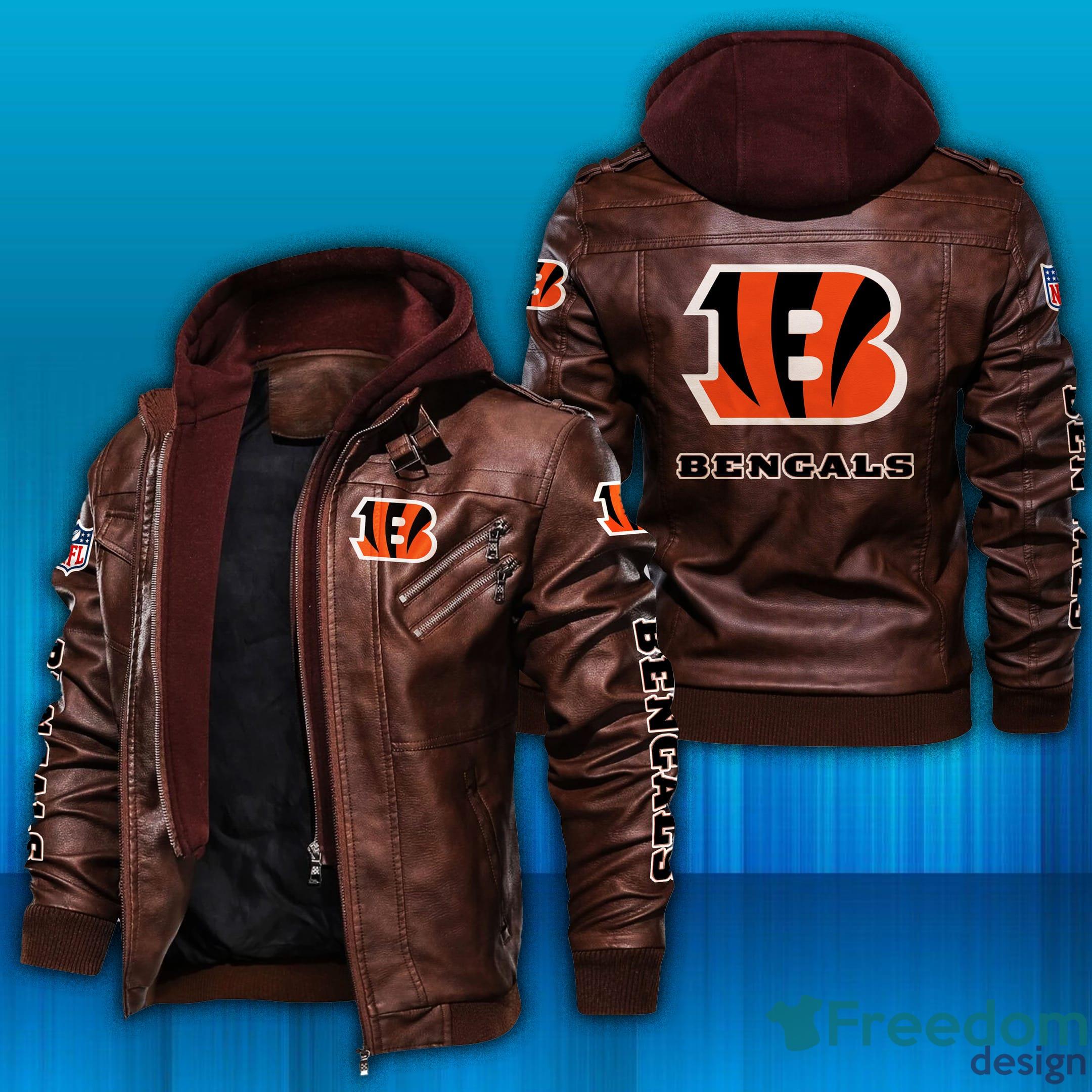 Cincinnati Bengals Logo NFL Leather Jacket For Men And Women - Freedomdesign