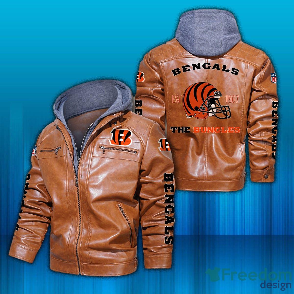 Cincinnati Bengals NFL Logo Vintage Leather Jacket For Men And Women -  Freedomdesign