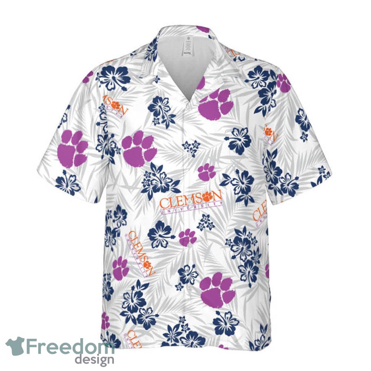 Clemson University Floral Hawaiian Shirt For Men And Women Product Photo 2