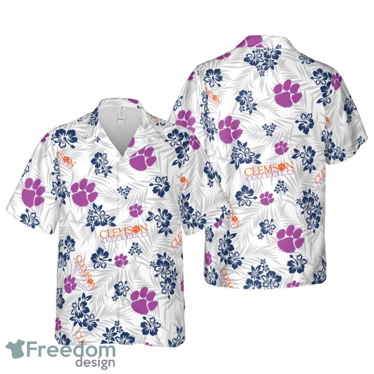 Clemson University Floral Hawaiian Shirt For Men And Women Product Photo 1