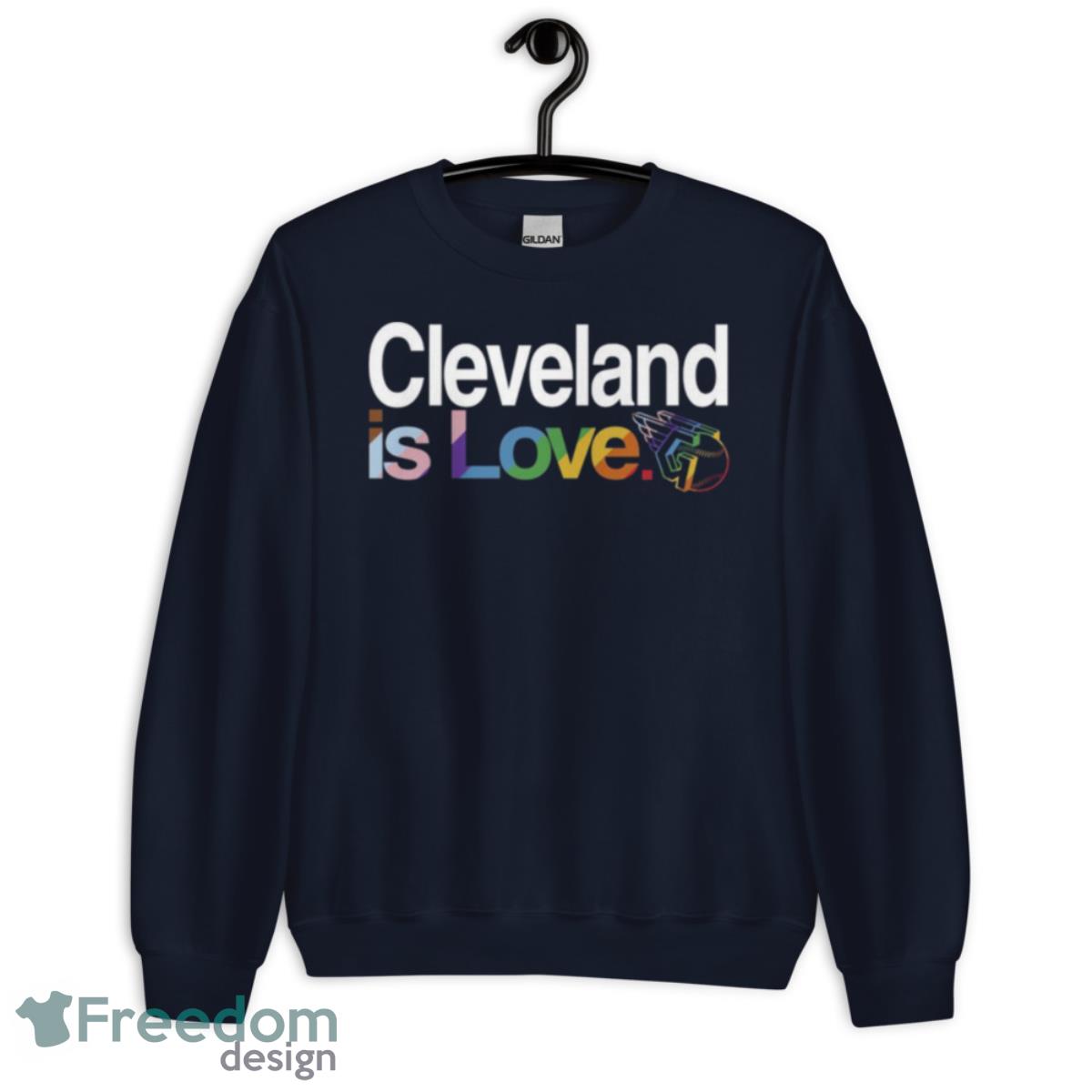 Cleveland Guardians Is Love Pride Shirt - Unisex Crewneck Sweatshirt-1