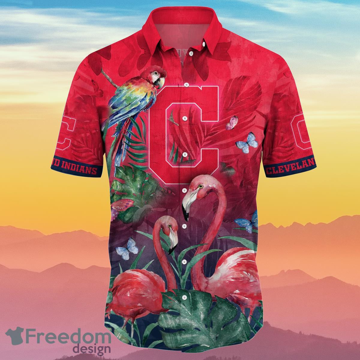 MLB Cleveland Indians Premium Hawaiian Shirt & Short - Freedomdesign