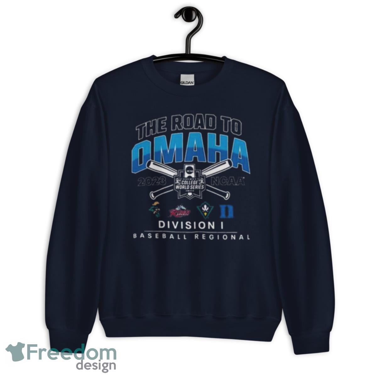 Coastal Carolina 2023 NCAA Division I Baseball Regional The Road To Omaha Shirt - Unisex Crewneck Sweatshirt-1