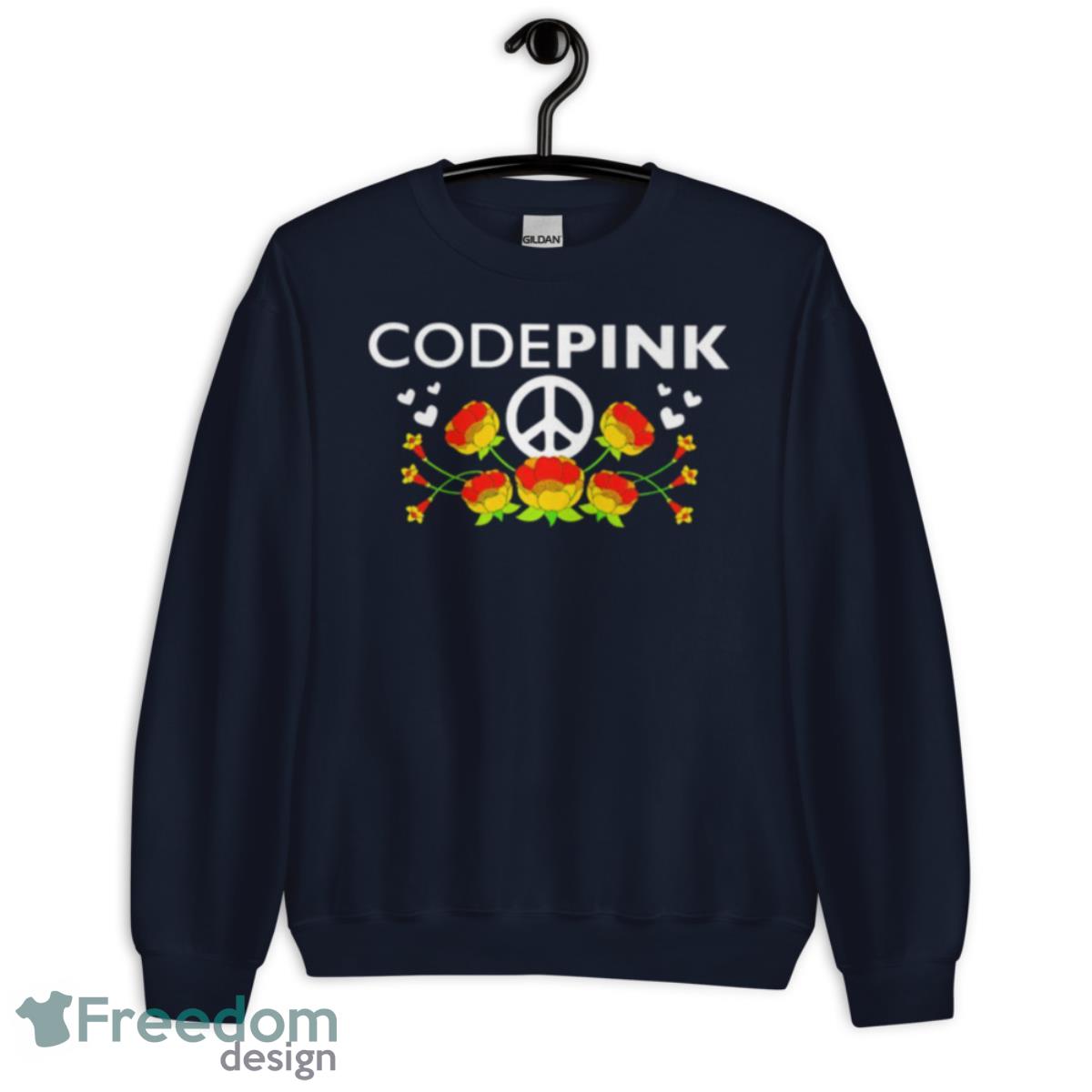 Codepink Floral Shirt - Unisex Crewneck Sweatshirt-1