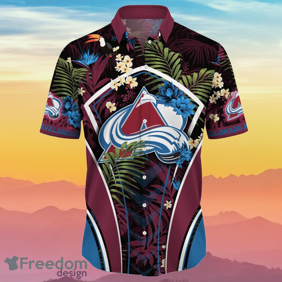 Colorado Avalanche NHL Flower Hawaiian Shirt Impressive Gift For Fans Product Photo 2