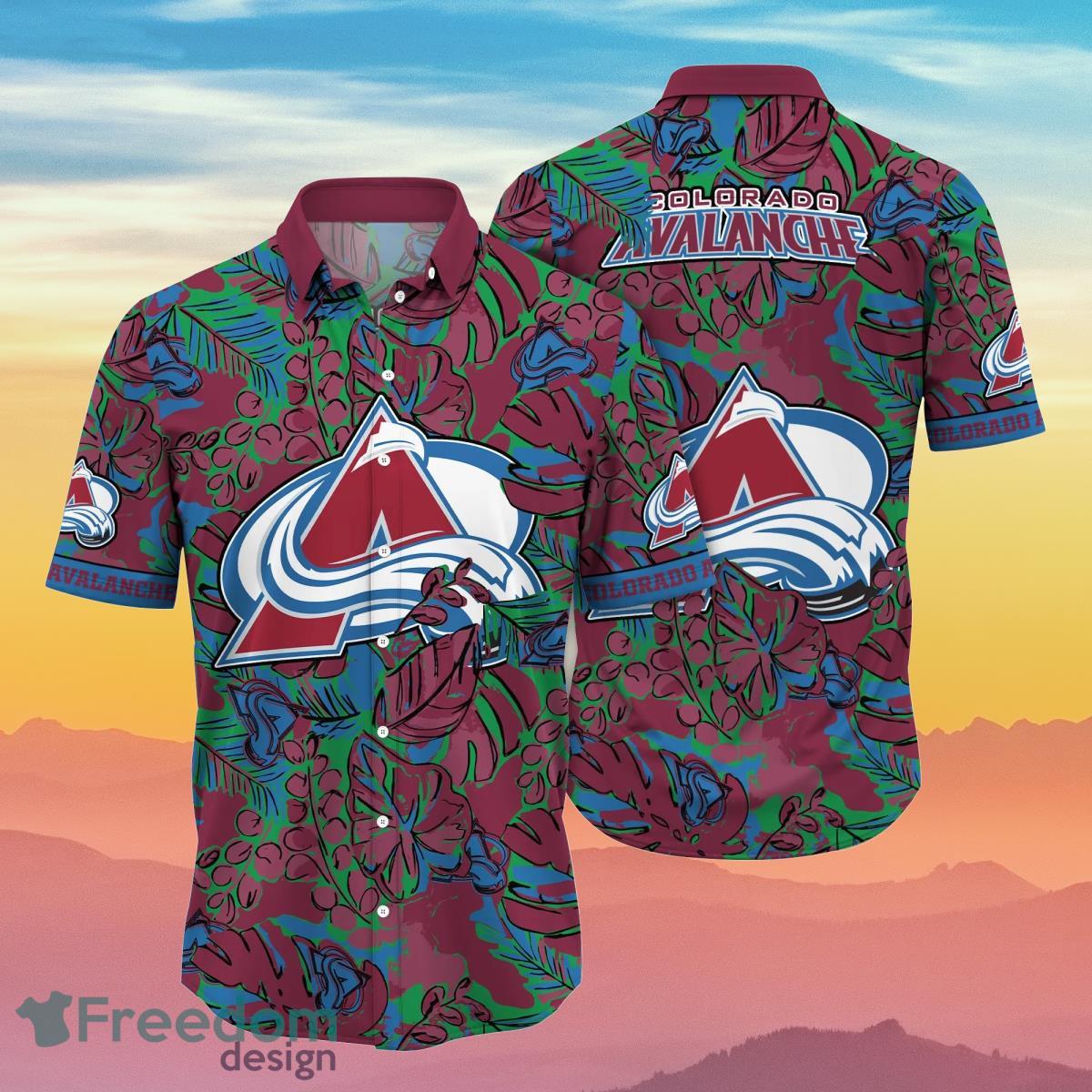 NHL Teams Colorado Avalanche Logo Floral Baseball Jersey Shirt For