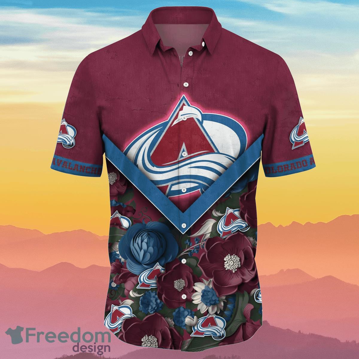 Colorado Avalanche NHL Flower Hawaiian Shirt Unique Gift For Men And Women Fans Product Photo 2