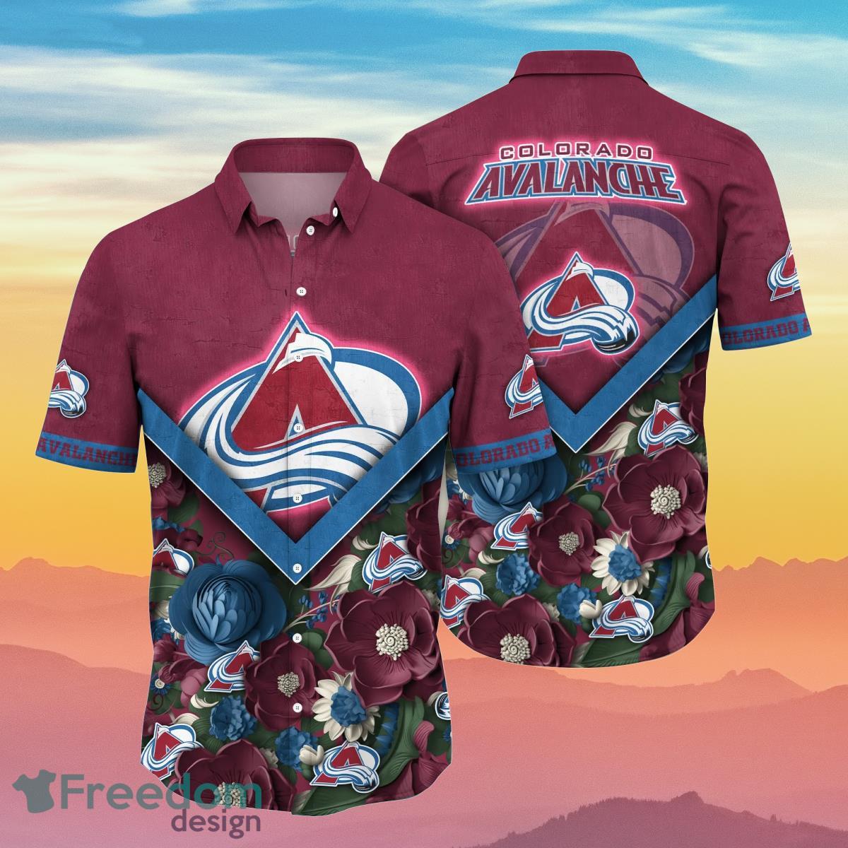 Colorado Avalanche NHL Flower Hawaiian Shirt Unique Gift For Men And Women Fans Product Photo 1