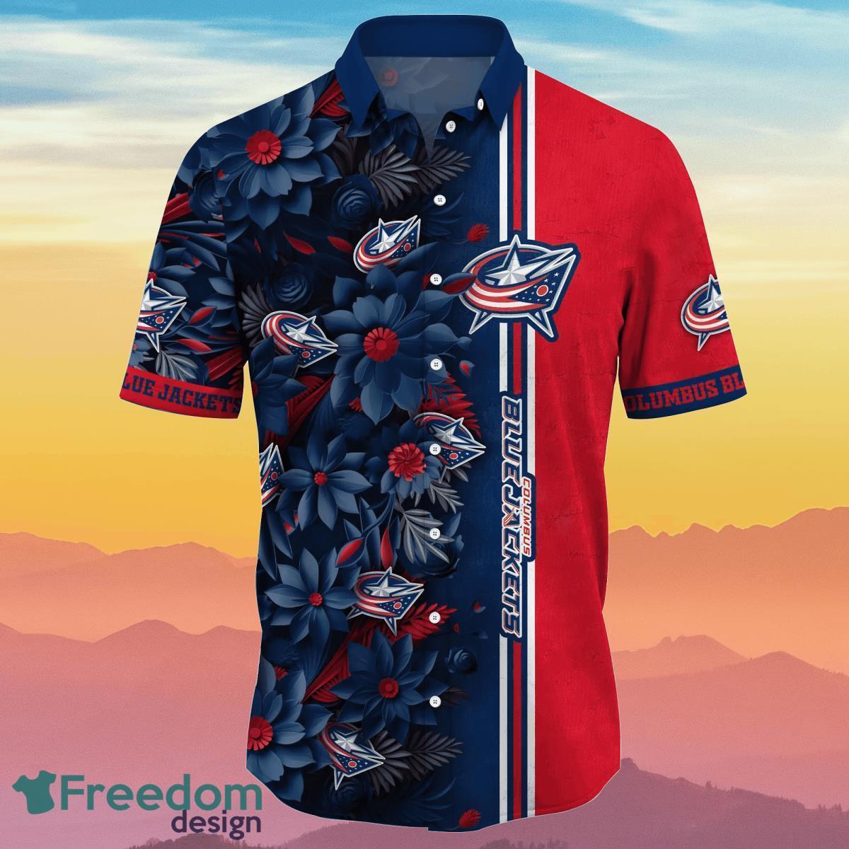 Columbus Blue Jackets NHL Flower Hawaiian Shirt Best Gift For Fans Product Photo 2