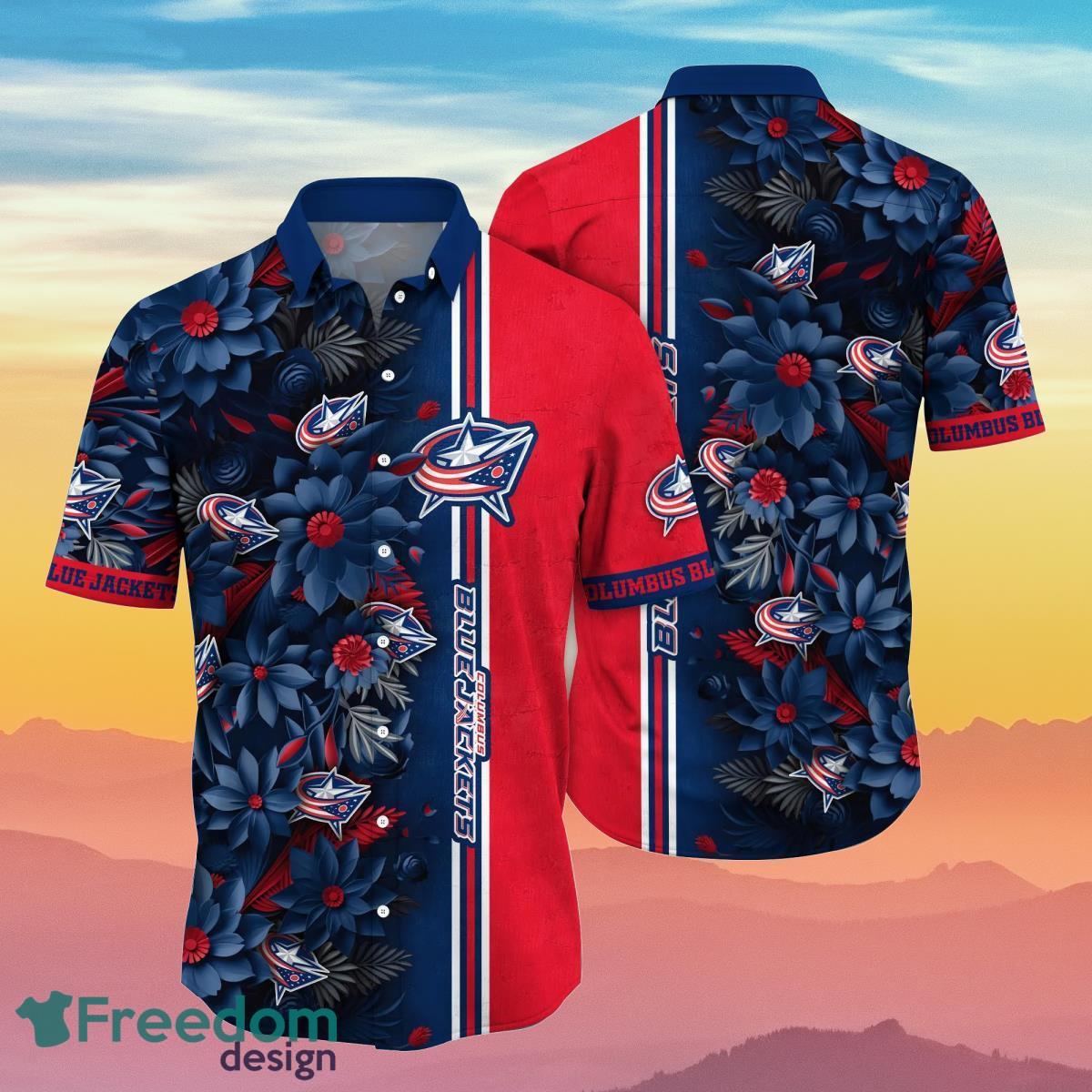 Columbus Blue Jackets NHL Flower Hawaiian Shirt Best Gift For Fans Product Photo 1