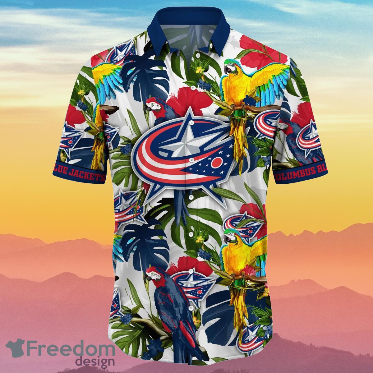 Columbus Blue Jackets NHL Flower Hawaiian Shirt Best Gift Idea For Fans Product Photo 2