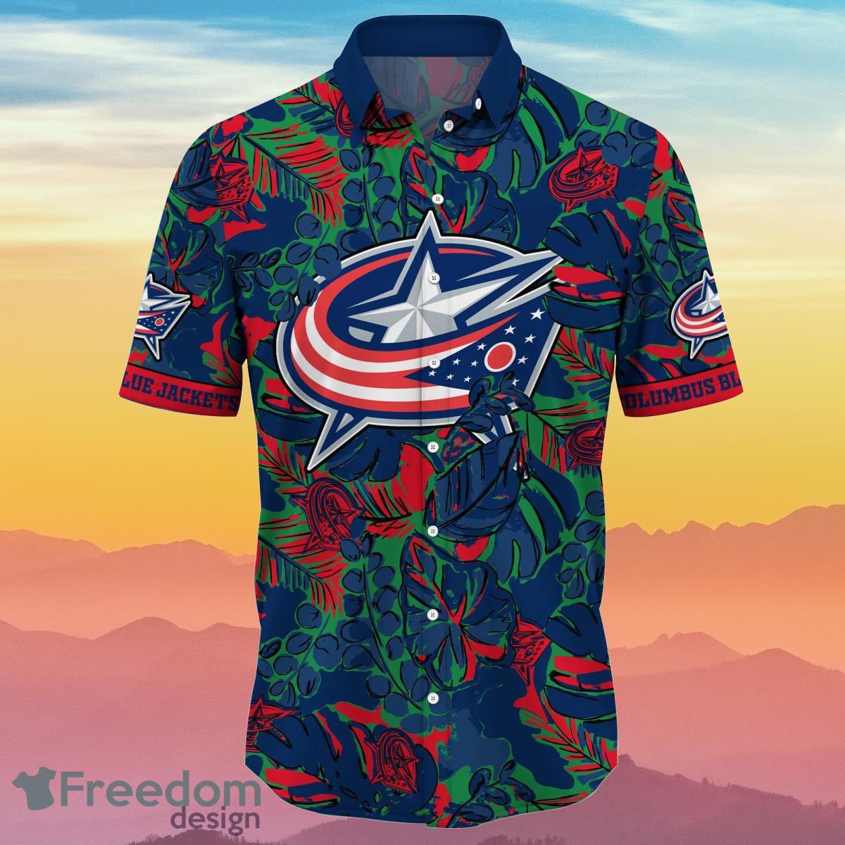 Columbus Blue Jackets NHL Flower Hawaiian Shirt Impressive Gift For Real Fans Product Photo 2