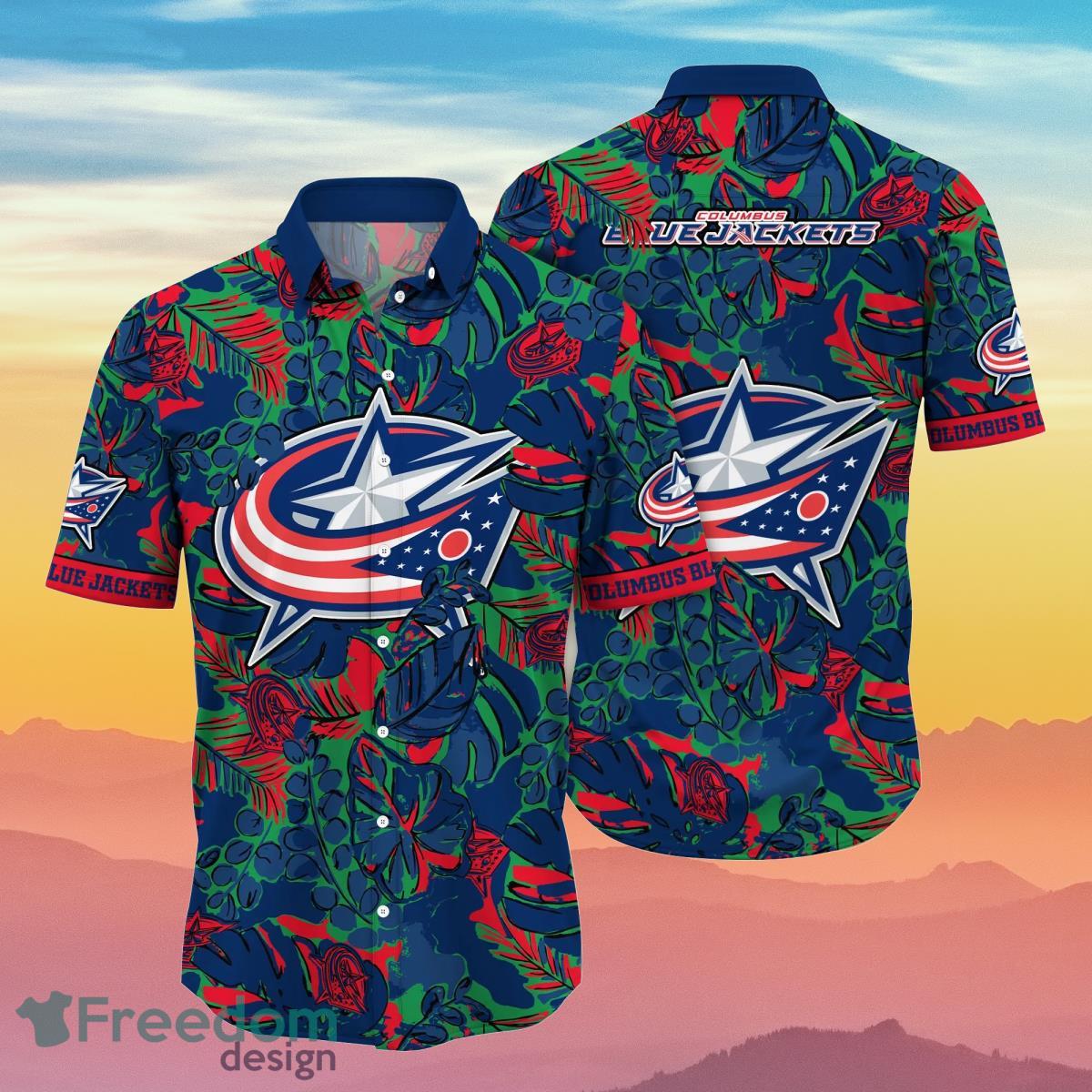 Columbus Blue Jackets NHL Flower Hawaiian Shirt Unique Gift For