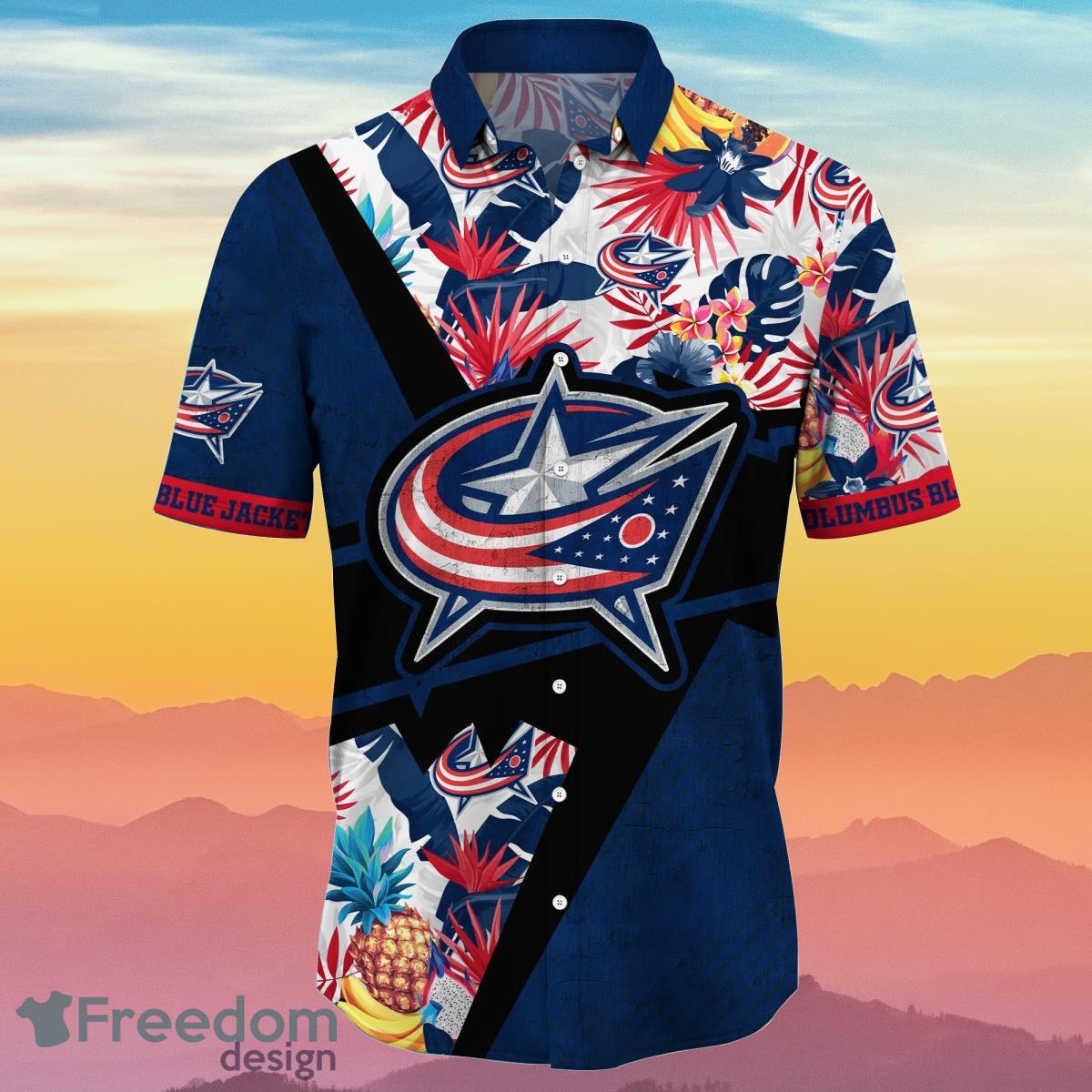 Columbus Blue Jackets NHL Flower Hawaiian Shirt Special Gift For Men And Women Fans Product Photo 2