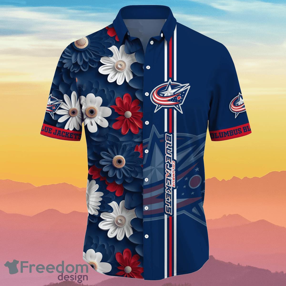 Columbus Blue Jackets NHL Flower Hawaiian Shirt Summer Football