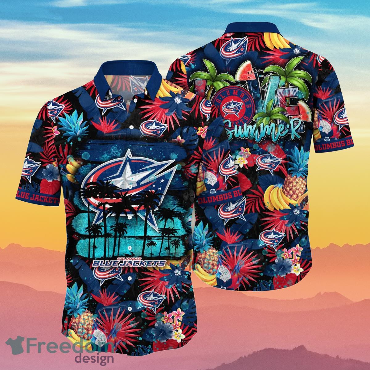 Columbus Blue Jackets NHL Flower Hawaiian Shirt Summer Football Gift For True  Fans Product Photo 1