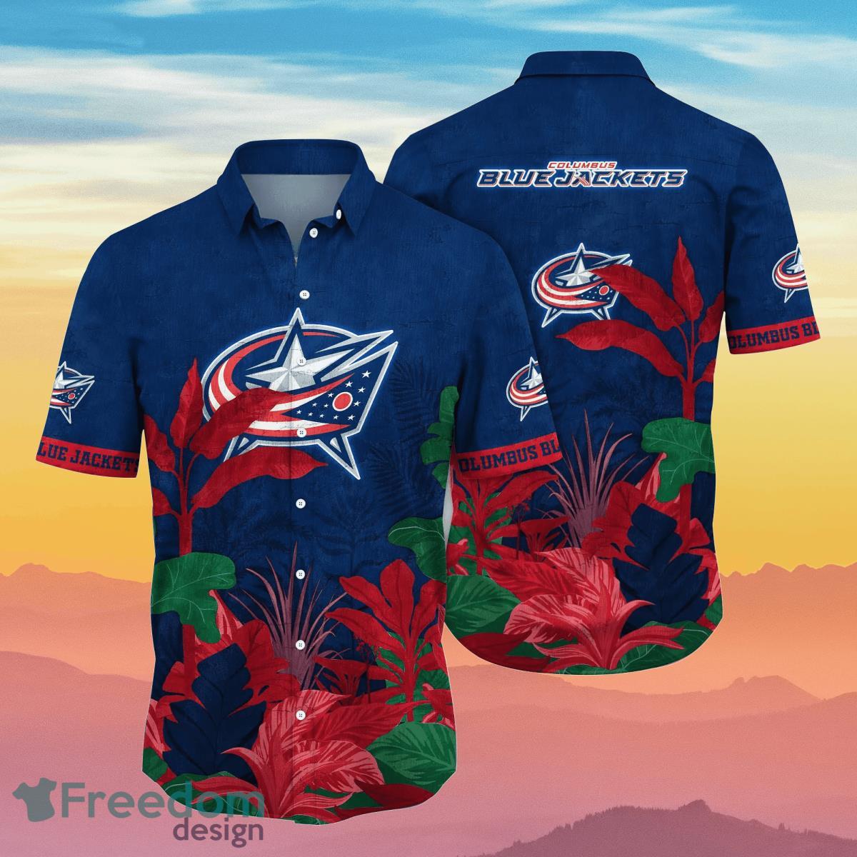 Columbus Blue Jackets NHL Flower Hawaiian Shirt Unique Gift For Fans Product Photo 1