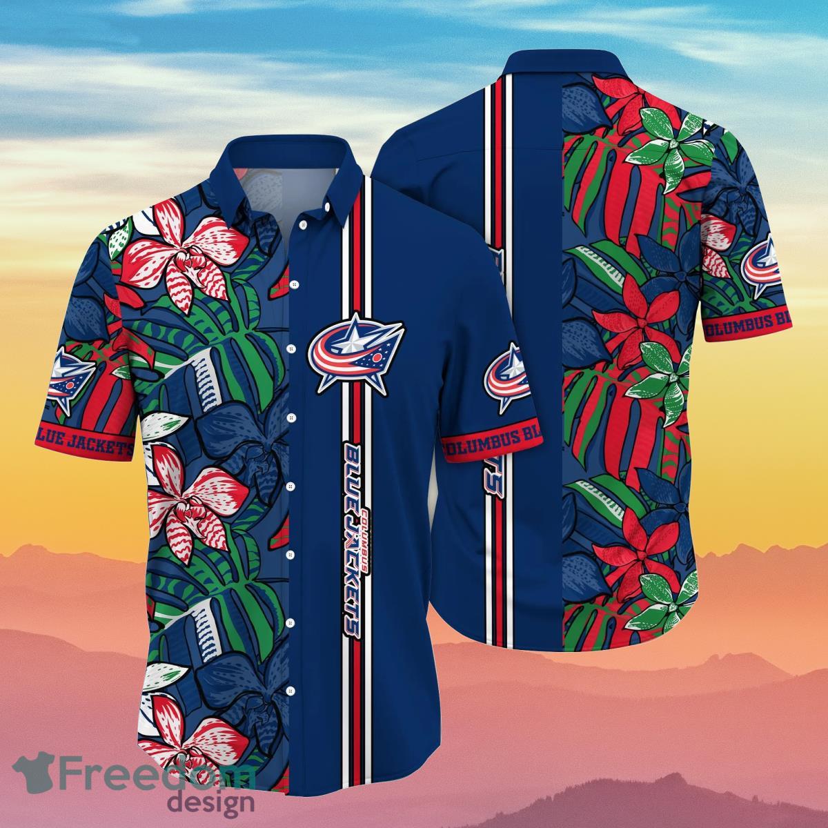 NHL Columbus Blue Jackets Tiki Man Surfboard Custom Hawaiian Shirt - The  best gifts are made with Love