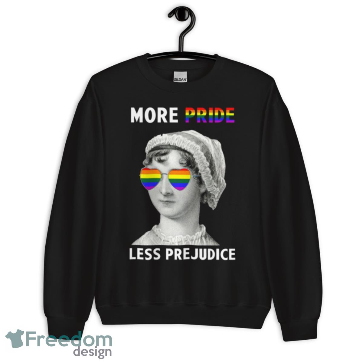 Cool Pride Month More Pride Less Prejudice Shirt image Cool Pride Month More Pride Less Prejudice Shirt - Unisex Crewneck Sweatshirt