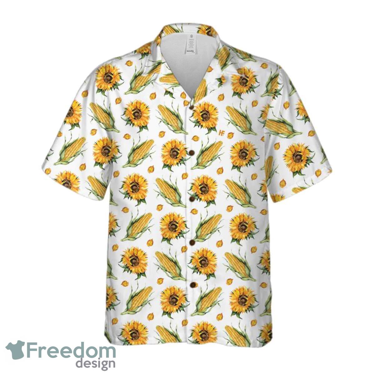 Corn And Sunflower All Over Printed 3D Hawaiian Shirt For Men Women Product Photo 1