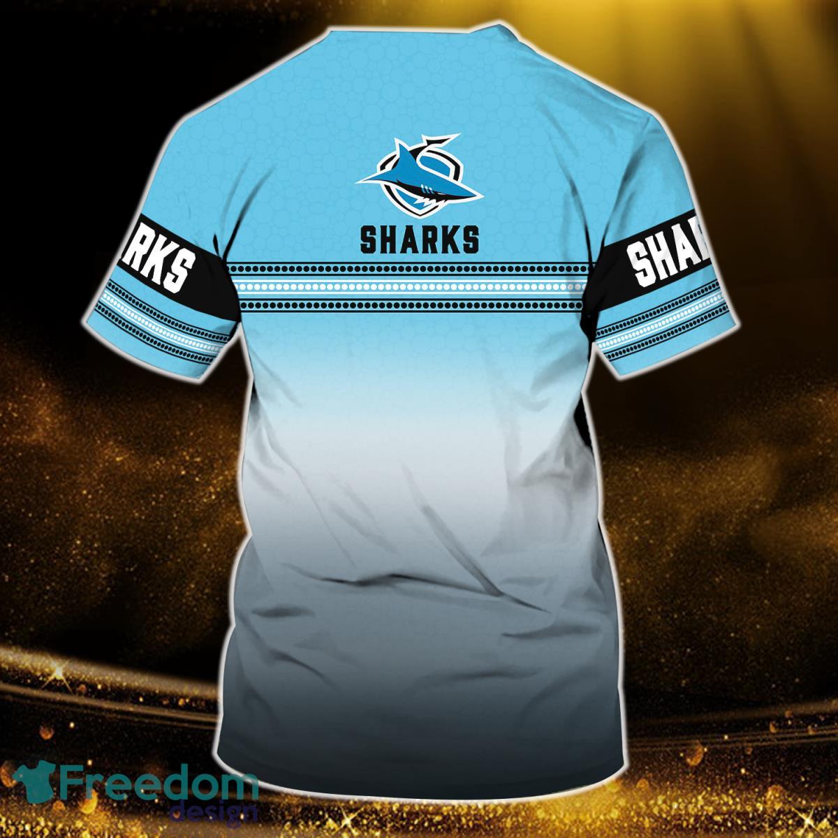 Cronulla-Sutherland Sharks NRL Personalized Name 3D Tshirt Product Photo 2