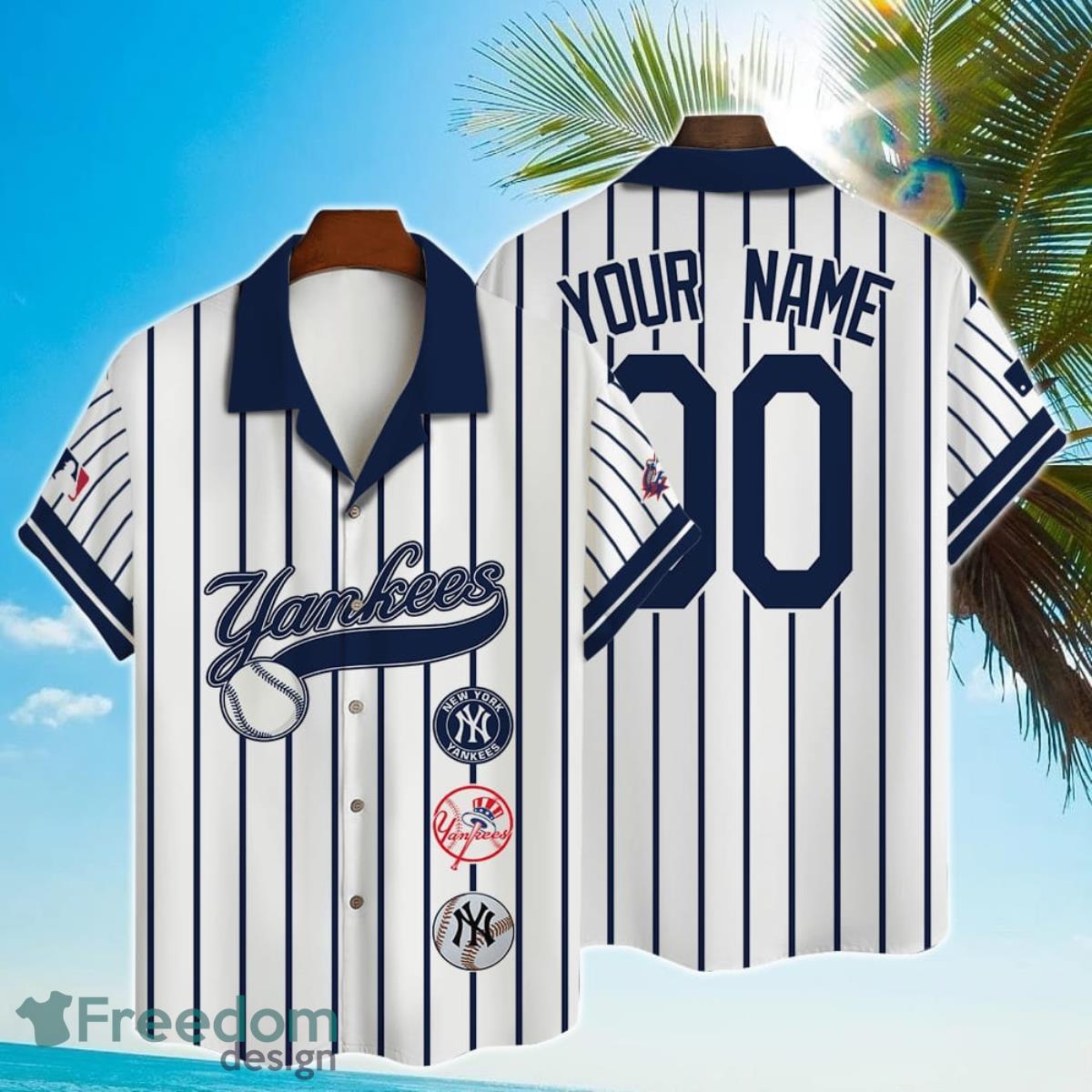 Custom Name And Number New York Yankees Baseball Cool Hawaiian