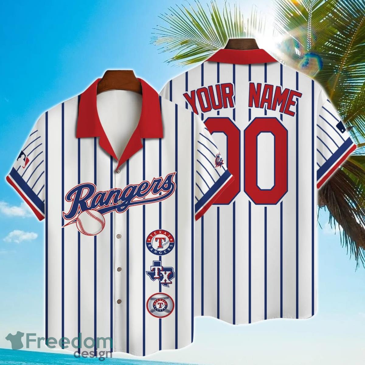Custom Name And Number Texas Rangers Baseball Cool Hawaiian Shirt
