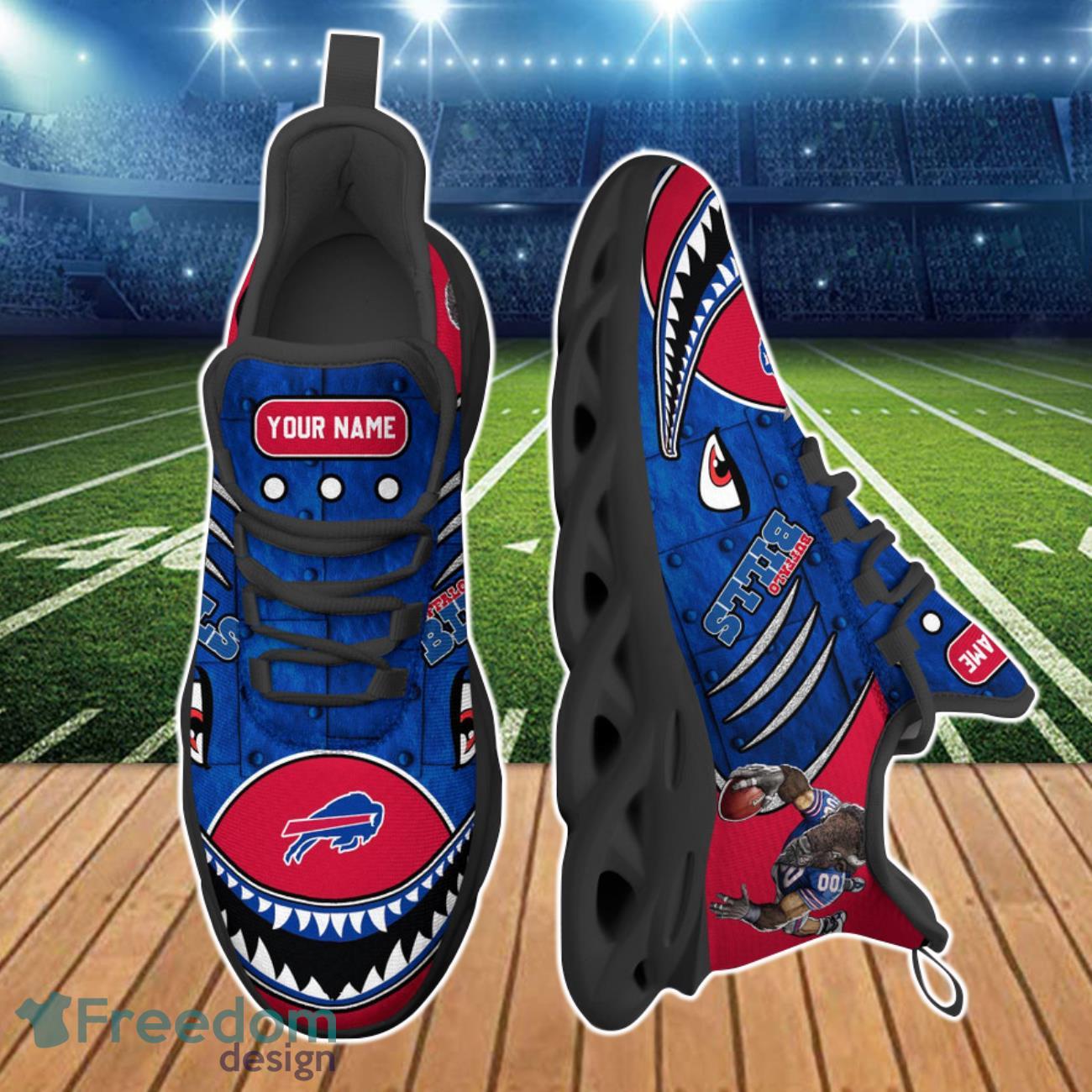 Custom Name Buffalo Bills NFL Clunky 3D Max Soul Shoes Product Photo 2